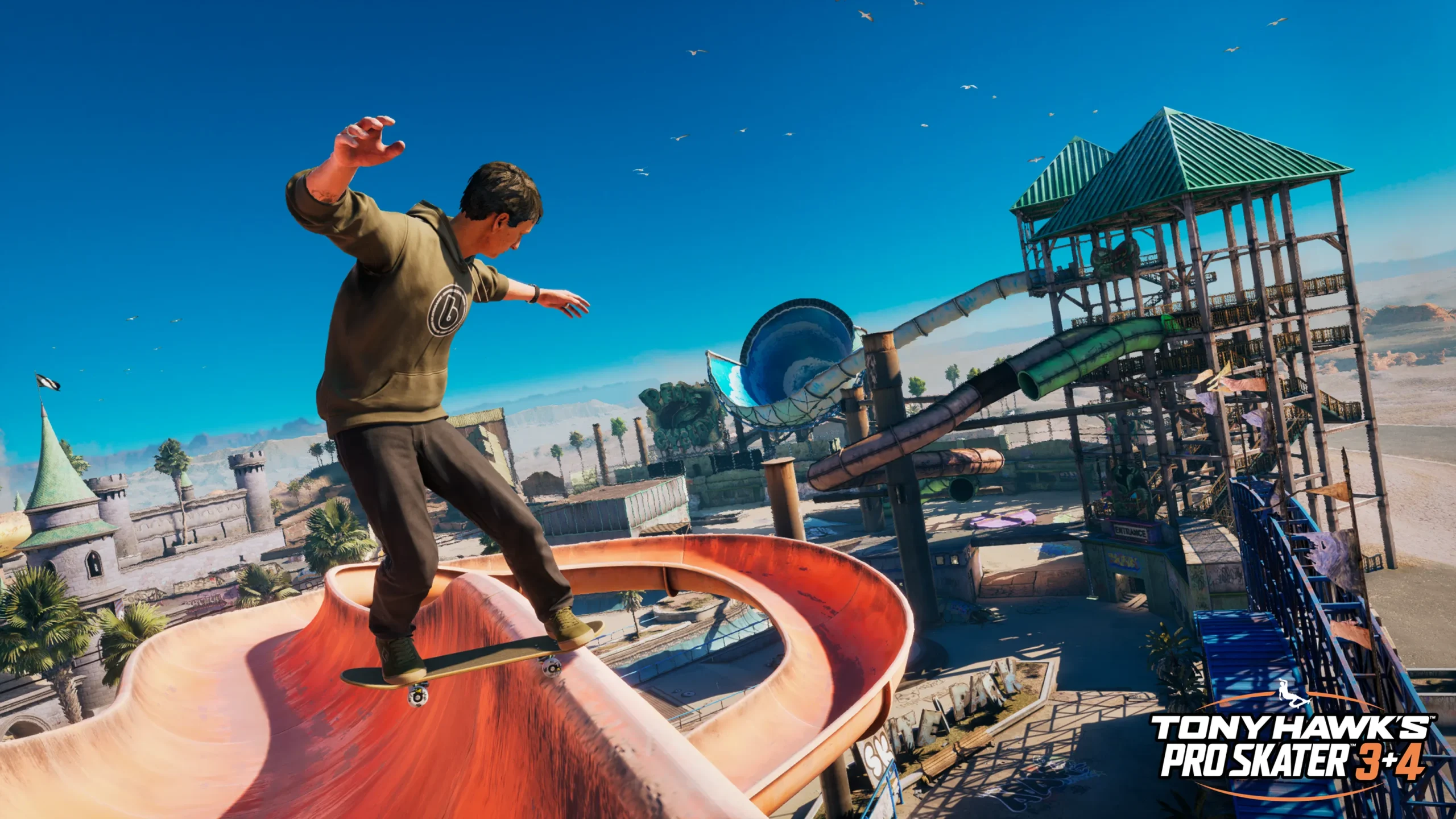 "Tony Hawk's Pro Skater 3+4: interface de criação de skatista personalizado com opções de customização completas"
