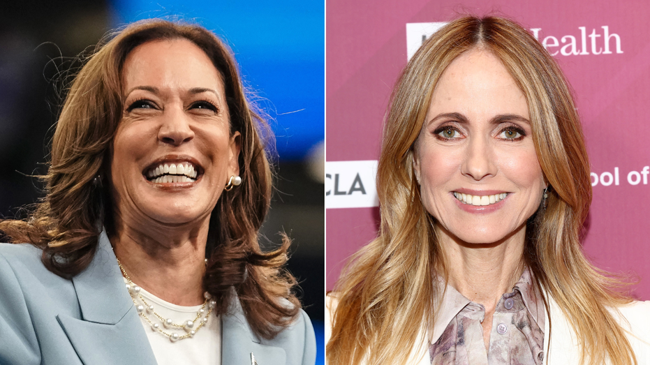 Kamala Harris e Dana Walden lado a lado sorrindo.