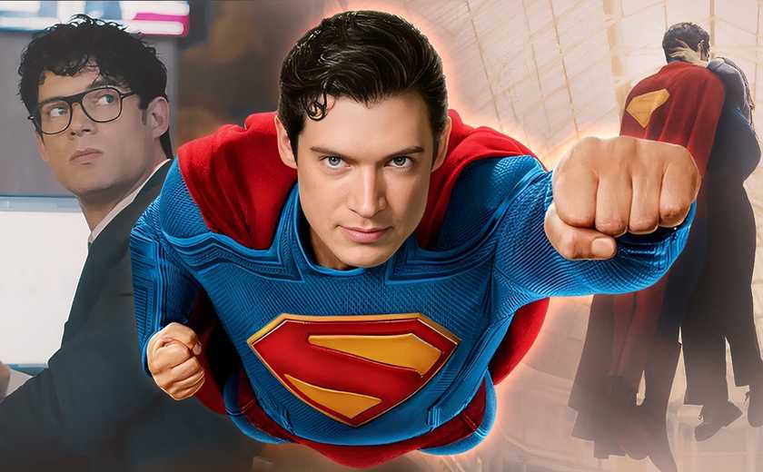 "Tyler Hoechlin: ator interpretando Superman com o icônico uniforme azul e vermelho"
