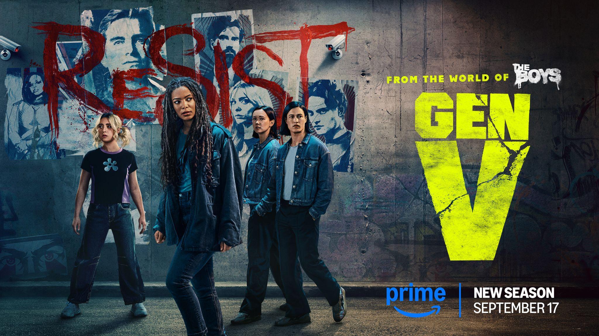 "Gen V: Pôster oficial promocional da segunda temporada no Prime Video em 2025"
