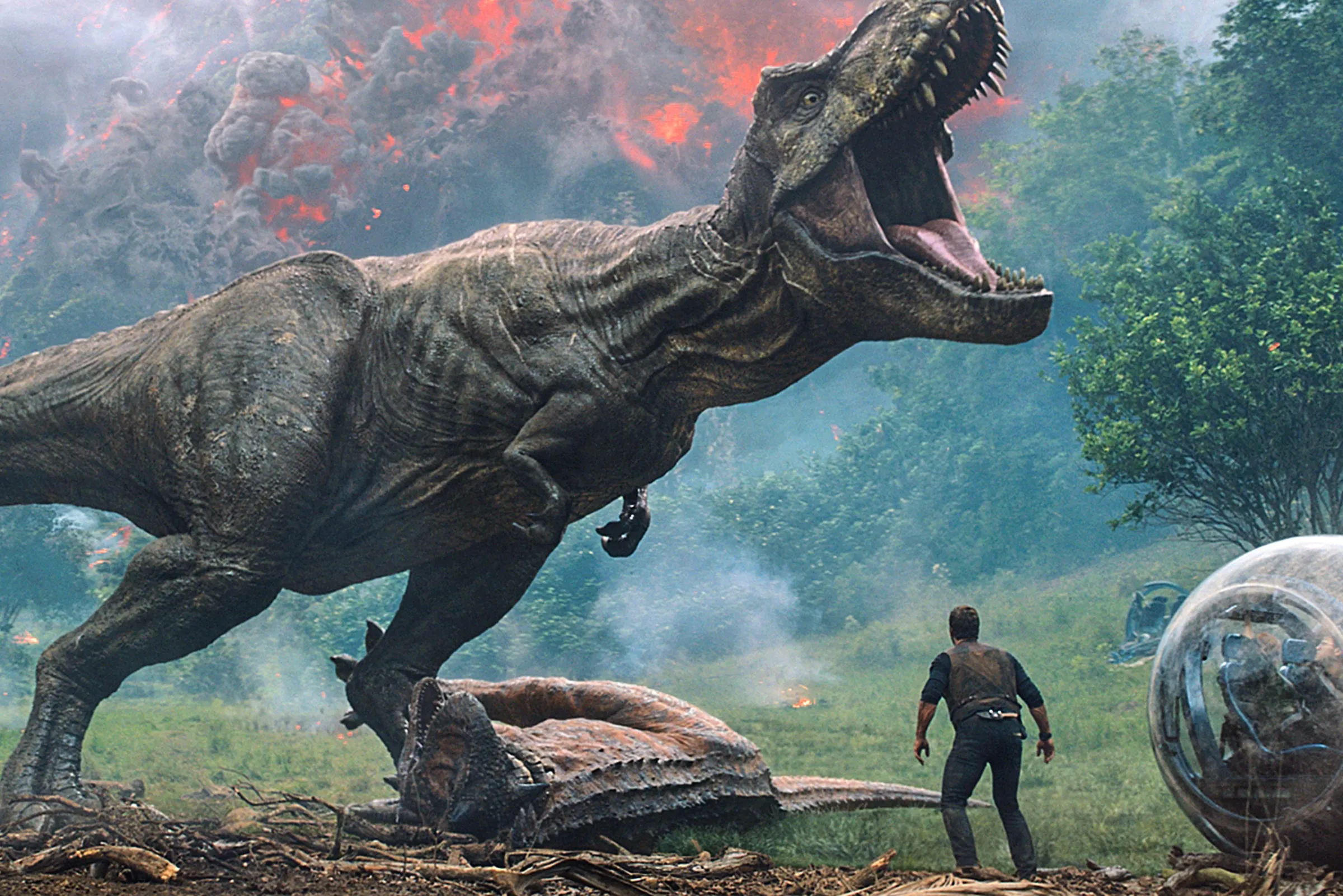 "Jurassic World Rebirth: personagens enfrentam dinossauros em cena de ação"
