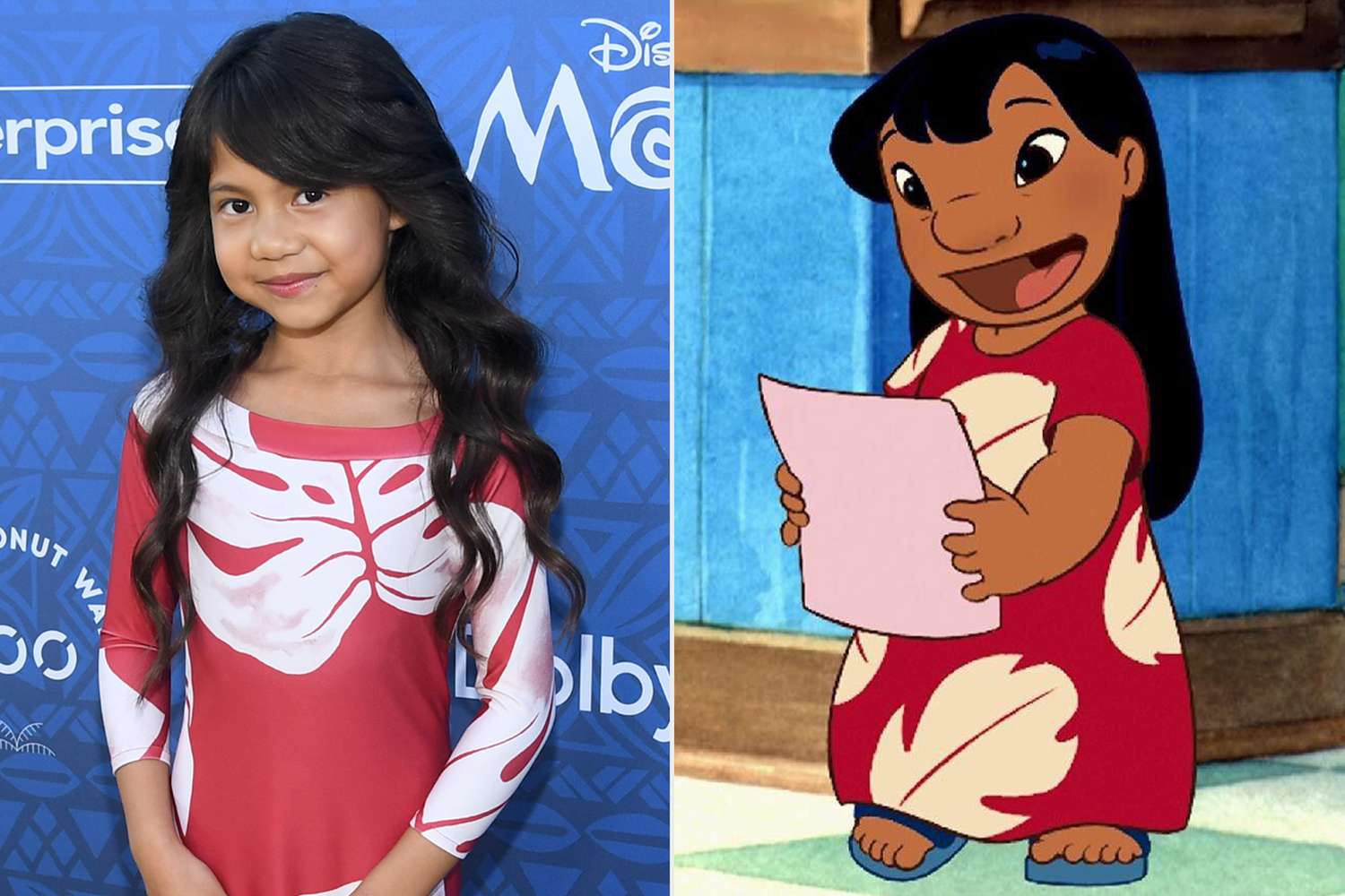 "Maia Kealoha: jovem atriz no set de filmagem de Lilo & Stitch"
